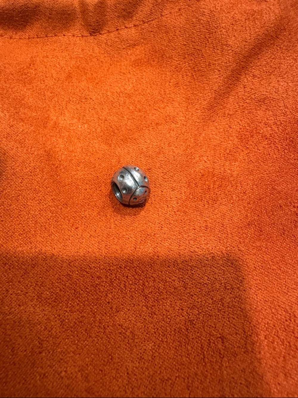 Pandora Silver Ladybug Charm on Orange - Picture 2 of 2